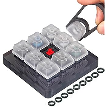 AKWOX 9-Key Cherry MX Switch Tester, Keycap Puller, Keyboard Keycap, O-Ring Sampler Tester Kit