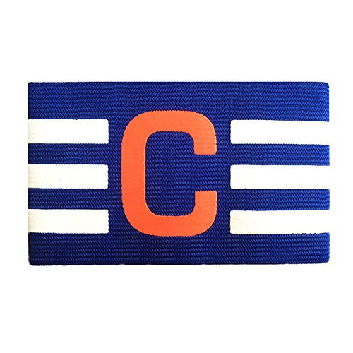 Binglinghua Football Soccer Captain Armband Velcro and Anti-Drop Design for Adult and Youth, Pack of (Blue)