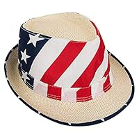 Mozlly Patriotic USA Flag Fedora Hat