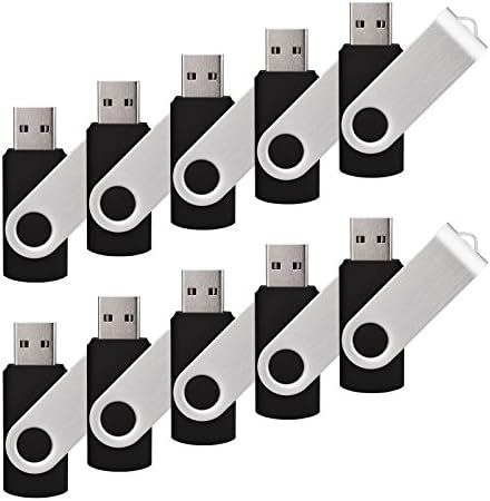RAOYI 100PCS 8G USB Flash Drive USB 2.0 8GB Flash Drive Memory Stick Fold Storage Thumb Stick Pen New Swivel Design Black