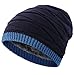 Novawo Men's Knit Thicken and Fleece Lining Beanie Hat Winter Slouchy Warm Cap