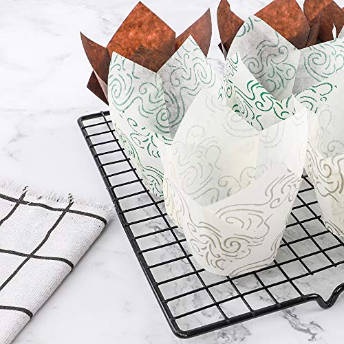 image for BAKHUK 200pcs Tulip Baking Cups Muffin Liners Wrappers Baking Cup Hold