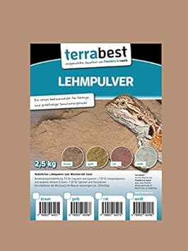 Terrabest Lehmpulver - braun 2,5kg zum mischen von Terrariensand Naturlehm