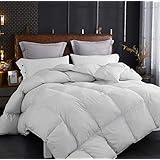 SERAINA Goose Duck Down and Feather Comforter Duvet Insert Queen Size with 1000 TC 100% Hypoallergenic Cotton,All Season Ultr