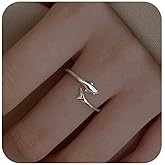 Aneneiceera Vintage Dolphin Ring Silver Dolphin Finger Ring Dolphin Band Ring Punk Open Spiral Ring Adjustable Statement Ring Jewelry for Women