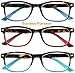 Reading Glasses Set of 3 Great Value Spring Hinge Readers Men and Women Glasses for Reading +2