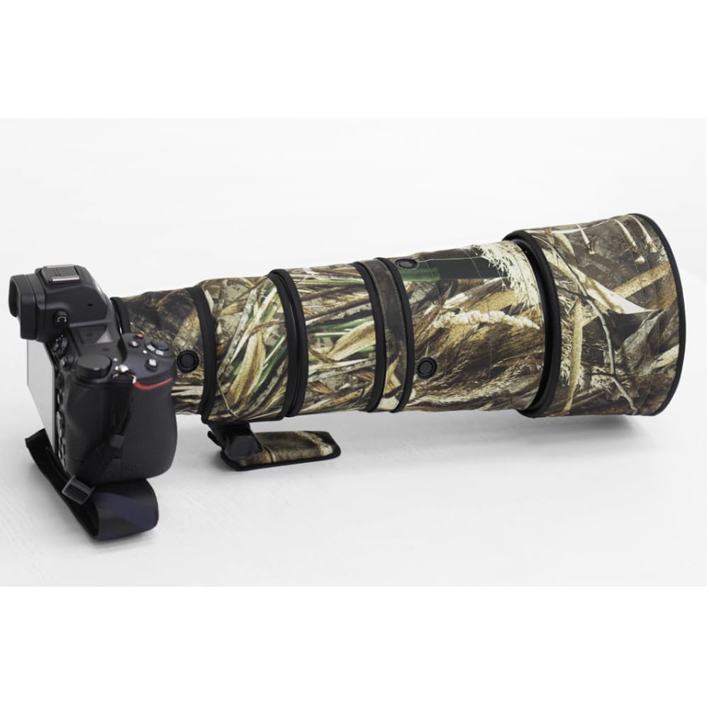 ROLANPRO Waterproof Lens Coat for Nikon Z 600mm F6.3 VR S, Camouflage Protective Sleeve Rain Cover Anti-Scratch Wildlife Photography - #9 Grass Camo