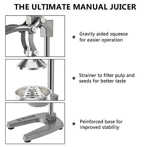 ROVSUN Professional Citrus Juicer Lemon Squeezer, Commercial Grade Manual Fruit Press Juicer for