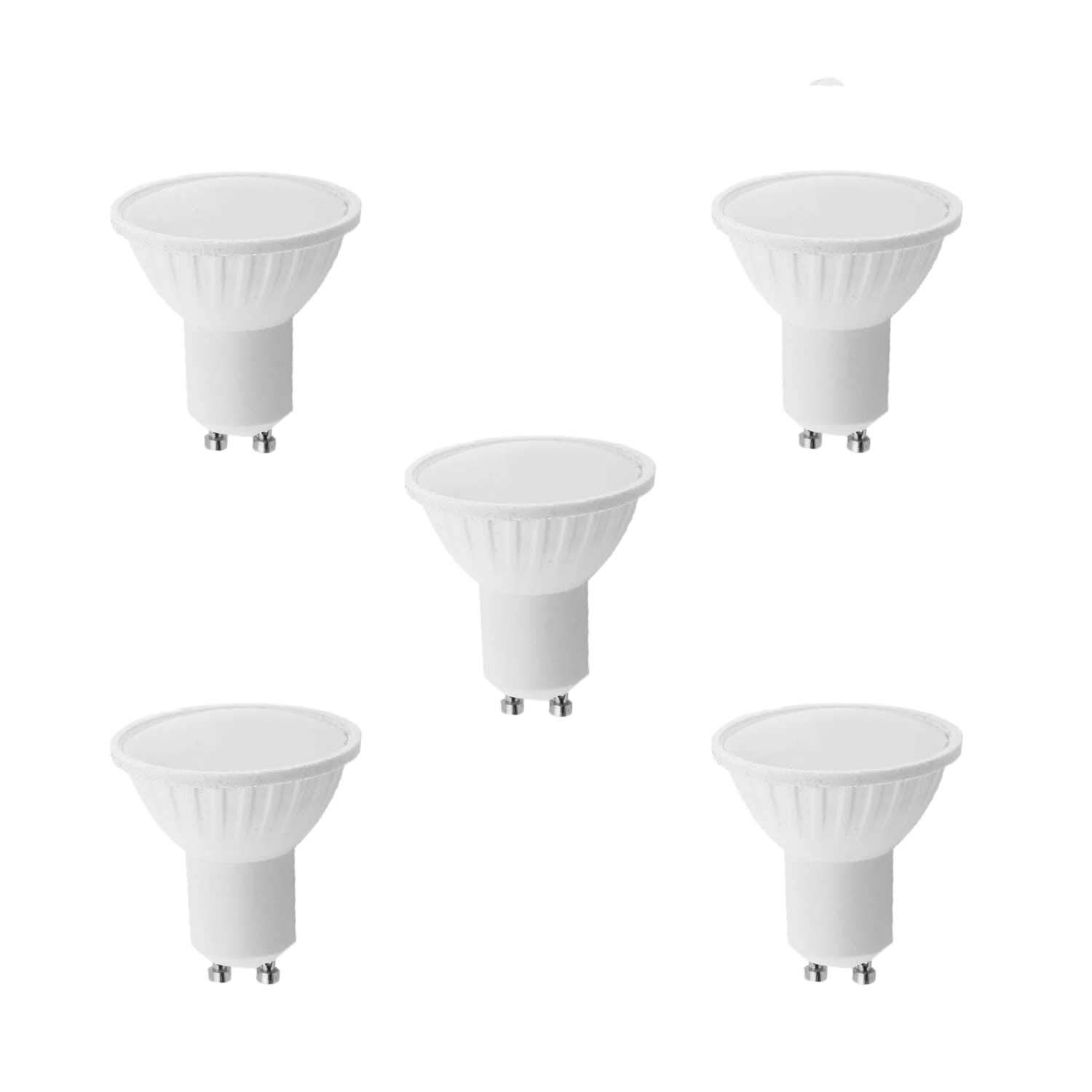 Lamp Gu10 9 W LED Bulb, 600 Lumens (5-unidades) Hot White