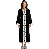 Alexander Del Rossa Kimono Robe with Zipper, Zip Up Robe for Women