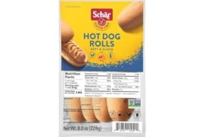 GLUTEN FREE PALACE Schar Gluten Free Hot Dog Buns – 8 Oz. – 4 Pcs – Soft and Sliced Hot Dog Rolls – Vegan and Delicious – Rich In Fiber – Irresistible Texture and Unmatched Quality – Versatile Gluten Free Buns