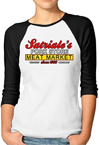 Satriale's Pork Store Meat Market Womens Funny Baseball 3/4 Sleeve Plain Raglan T Shirts