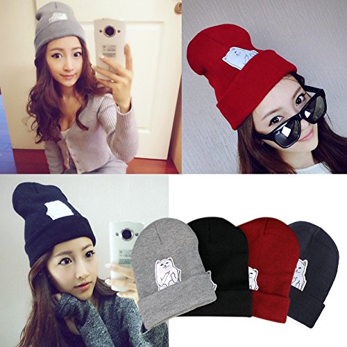 MIOIM Middle Finger Cat Hip Hop Beanie 