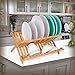 Lovely Bamboo Dish Rack for Drying Full-Size Dinner Plates, Compact and Sturdy Design, Foldaway