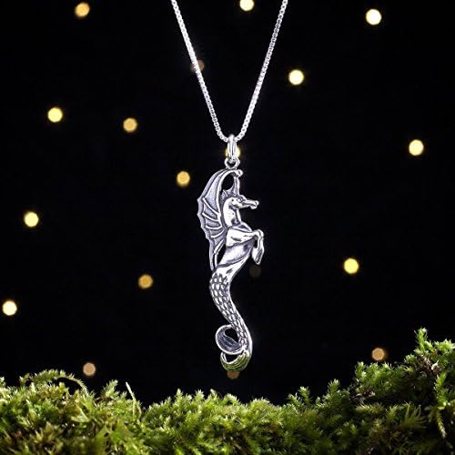 Sterling Silver Hippocampus - Mythological Sea Horse - 3D Double-Sided - (Pendant or Necklace)