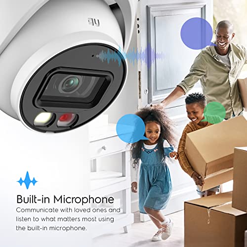 Amcrest 5MP AI Turret IP PoE Camera w/ 49ft Nightvision, Security IP Camera Outdoor, Built-in Microphone, Human & Vehicle Detection, Active Deterrent, 129° FOV, 5MP@20fps IP5M-T1277EW-AI