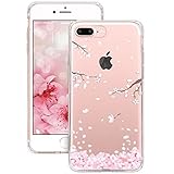 iPhone 7 Plus [5.5''] Case - Anwish 3D Cherry Leaf Falling Print Cover Vogue Crystal Back Unique Ultraslim Thin Clear Protect Case For iPhone 7 Plus