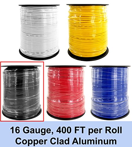 image for GS Power's 16 Gauge Ga 400 Feet Copper Clad Aluminum CCA Car Audio Vid