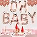 Kwayi Baby Shower Decoration Set, Rose Gold Theme Baby Shower Decoration With OH BABY Banner Rose Gold Balloon And Tissue Paper Pom Poms Toal 35PCS For Baby Shower Party Decoration