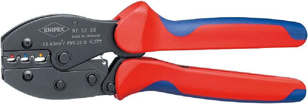 KNIPEX Preciforce Crimping Pliers, in Blister, 0.5-6.0 mm², Oval-Crimp, Insulated Connectors, Crimping Tool, Wire Crimper, 97 52 36 SB