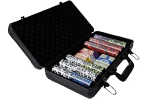 THUNDERBAY 14 Gram 300 Count Poker Set, 14G Clay Composite Chips with Aluminum Case, Two Decks of Playing Cards, Full Set of Buttons&5 Dices for Poker, Texas Hold'em, Blackjack, Casino Games at Home