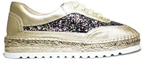 Viguera 15235091 Deportivo Glitter Multi + Baby Shoes Sneakers Wedges, Wedge Low, Spring Summer 2016 Leather Platinum