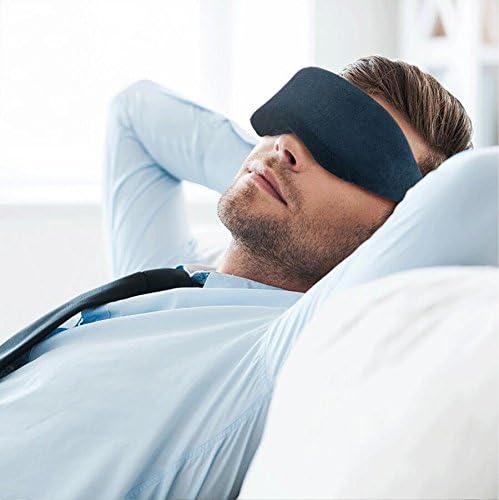 Natural Silkworm Sleep mask, Eye mask mask, Sleep Eye mask, Light and Comfortable, Super Soft, Adjustable 3D Contour Eye mask, Sun Visor, Suitable for Travel/snoring/Sleep(Navy Blue)