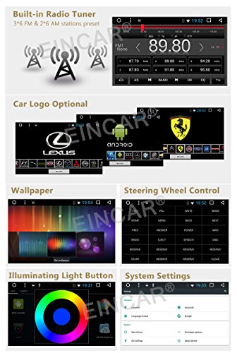 Quad Core Android 6.0 7'' Car Radio with GPS Navigation HD Touch Screen Double Din Car Stereo Audio System Support Bluetooth/WiFi/External Mic/USB/SD+ Front Reversing Camera