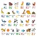 DECOWALL DW-1614 Colourful Animal Alphabet ABC Kids Wall Decals Wall Stickers Peel and Stick Removable Wall Stickers for Kids Nursery Bedroom Living Room
