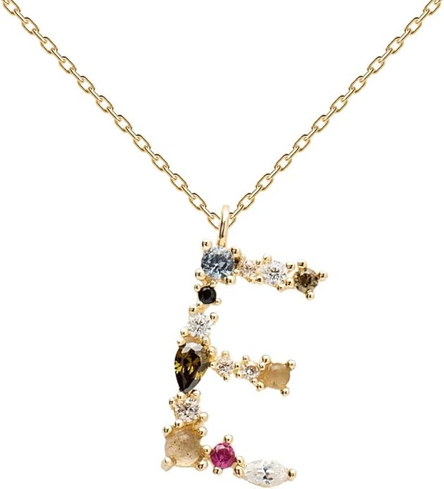 PDPAOLA Letter E Necklace 925 Sterling Silver 18k Gold Plated Jewellery for Women Amazon