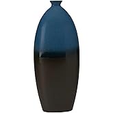 Mikasa Blue Gray Fade Ceramic Vase, 7.5x3.7x17.9 Inch