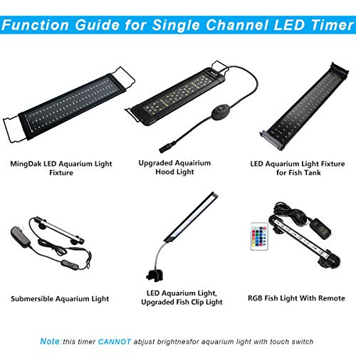 MingDak Digital Aquarium Ramp Timer - Programmable 24-Hour Dimmer and LED Light Timer for Aquarium,Dimmable Fish Tank Light,Plant Light,Marine Light,Coral Reef Light with 2.1mm/2.5mm DC Connections