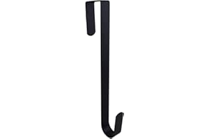 Tytroy Black 12" Over The Door Kitchen Wreath Coat Towel Metal Hook Hanger (1pc)