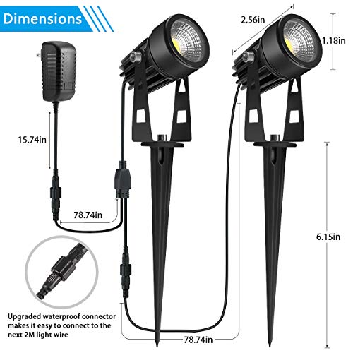 ALOVECO Landscape Lighting, 68.9ft 12V LED Landscape Lights Connectable Waterproof Garden Lights COB LED Outdoor Spotlight Plug in for Patio Deck Yard Garden Driveway (Warm White,Up to 10 Lights)