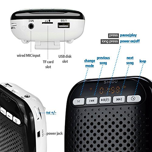 Wireless Voice Amplifier 10W Portable Microphone and Speaker Rechargeable Waistband Pa System Supports MP3 Format Audio Classroom Microphone for Teachers, Tour Guide, Fitness Instructors