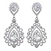EVER FAITH Wedding Victorian Style Pattern Teardrops Dangle Earrings Zircon Crystal