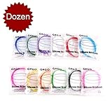 GOGO Dozen Silicone Wristbands for Kids, Rubber Bracelets, Party Favors - Assorted