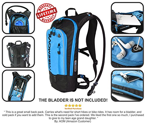 Hydration Backpack Hiking Gear, Running, Biking, MTB Cycling, Kayaking, Skiing. Durable, Lightweight, Adjustable, Water Resistant, Multiple Compartments Camel Backpack. WATER BLADDER IS NOT INCLUDED