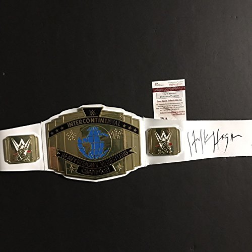 Autographed/Signed Hulk Hogan Replica WWE Wrestling Champtionship Title Belt JSA COA