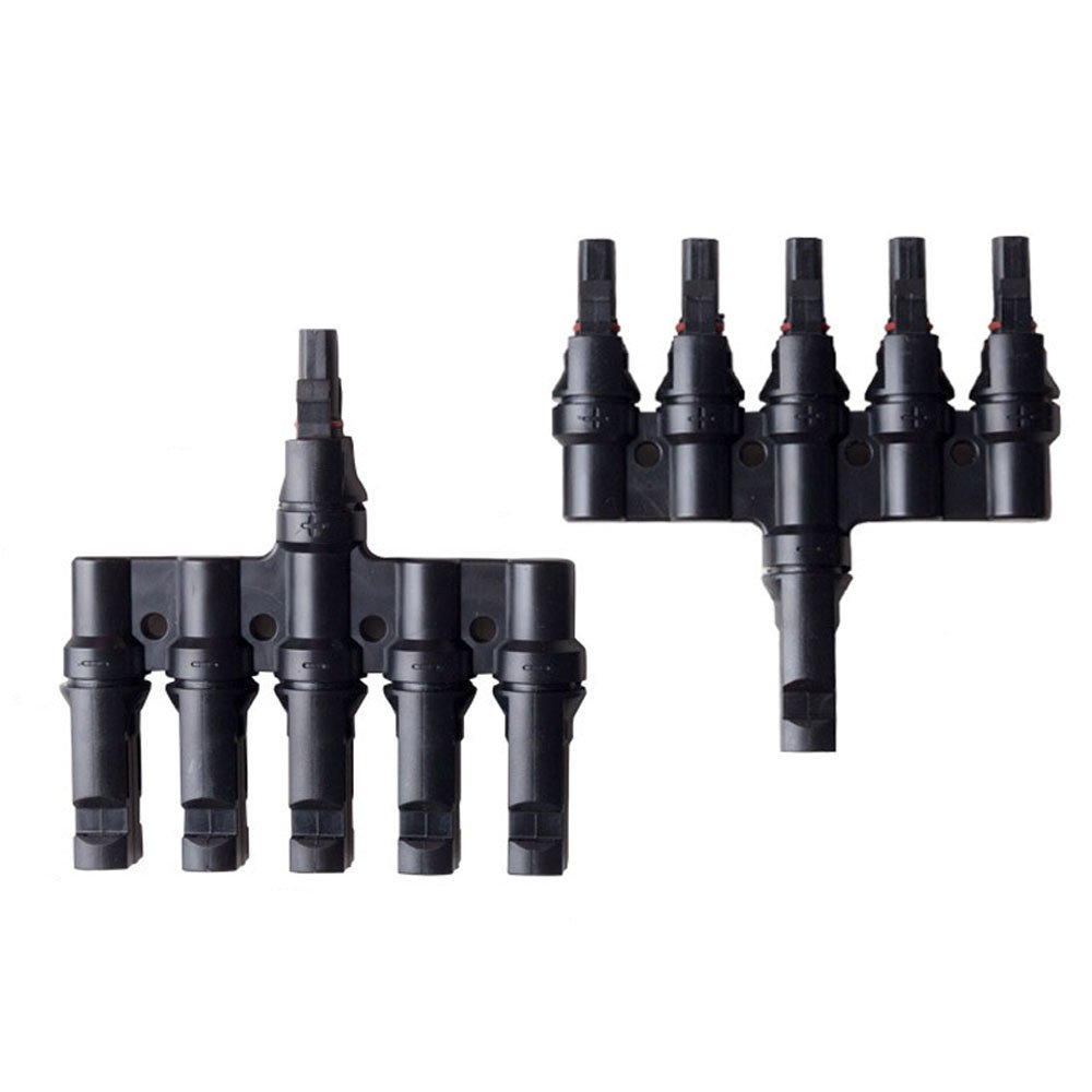 NUZAMAS New 1 Pair Solar Panel T Branch Connectors Cable Coupler Combiner - 1 Male to 5 Female(M/5F) and 1 Female to 5 Male(F/5M)