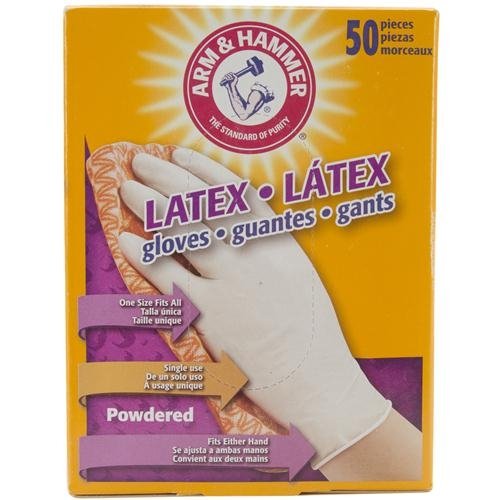Arm & Hammer Classic Disposable Latex Gloves 50/Pkg-White