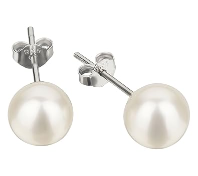 Benham Ohrringe aus Süßwasserperlen mit Ohrstiften und Ohrmuttern aus 925 Sterling Silber. Bijouterie Schmuck für Damen. Ohrs