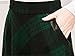 ETCYY Women's Vintage Geometric Thicken Suede Zip Up Midi Plaid Skirts