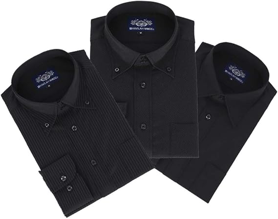 Amazon 黒ワイシャツ 長袖 黒シャツ 形態安定 メンズ 3枚セットnb04 Nb05 Nb07 S M L Ll 3l 4l 5l 6l スリム ゆったり シャツ 通販