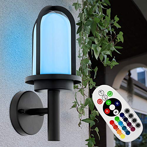 etc-shop Außen Wand Leuchte FERNBEDIENUNG Garten Beleuchtung Hof Lampe DIMMBAR im Set inkl. RGB LED Leuchtmittel – Bild 3