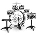 Best Choice Products 11-Piece Kids Beginner Drum Kit, Musical Instrument Toy Drum Set for Music Practice w/Bass, Toms, Snare, Cymbal, Stool, Stand Drumsticks - Black