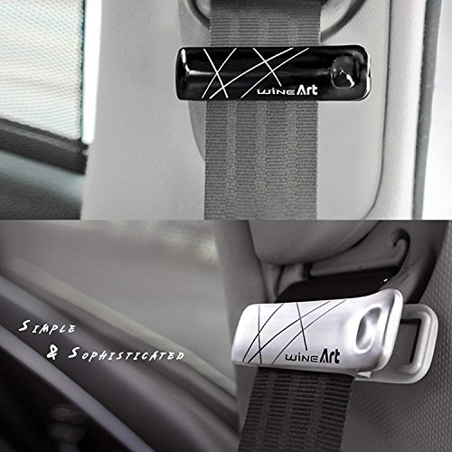 ALLiving Car Safety Seat Adjust Belt Crab Peg Clip-on Type Stopper Clamps 1Pair 2Pcs for Car Motors Truck Bus Vehicle (Black)