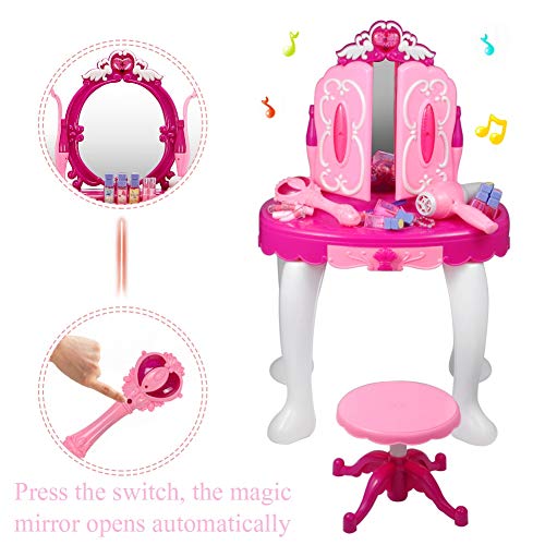 Princess Vanity Set for Little Girls, Princess Dressing Table Toddler