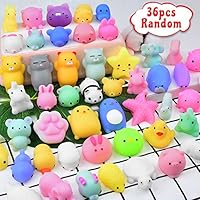 36PCS Mochi Squishy Toys FLY2SKY Party Favors for Kids Mini Squishy Animal Squishies Toys Squeeze Kawaii Squishy Stress Relief Toys Easter Bunny Cat Unicorn Squishy gifts for Boys & Girls Random