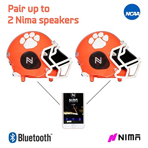 Nima Athletics Portable Bluetooth Speaker, [Officially Licensed] NCAA College Football Helmet Wireless Stereo Speaker Built-in Mic, Loud HD Sound Bass - 5" Helmet Speaker (Small, Clemson Tigers) - Thumbnail 4